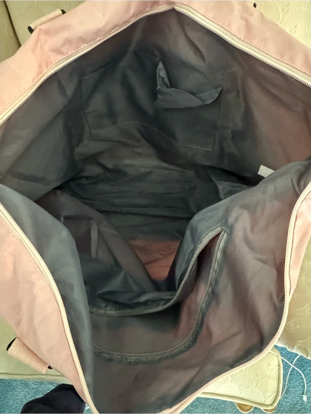 Large Pink travel Tote Bag with trolley sleeve by Scarlet Skye